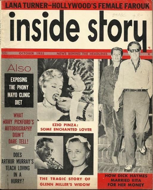 INSIDE STORY magazine side cover October 1955