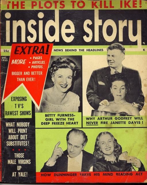 INSIDE STORY magazine side cover December 1955
