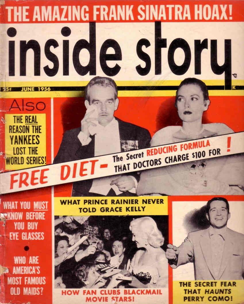 INSIDE STORY magazine side cover June 1956