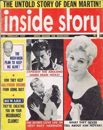 INSIDE STORY magazine side cover February 1957