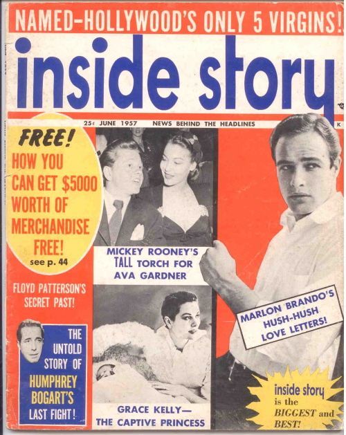 INSIDE STORY magazine side cover June 1957