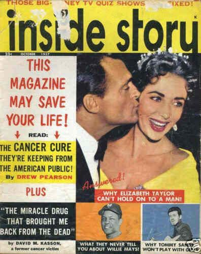 INSIDE STORY magazine side cover October 1957