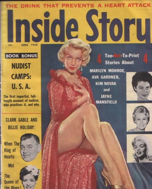 INSIDE STORY magazine side cover April 1958