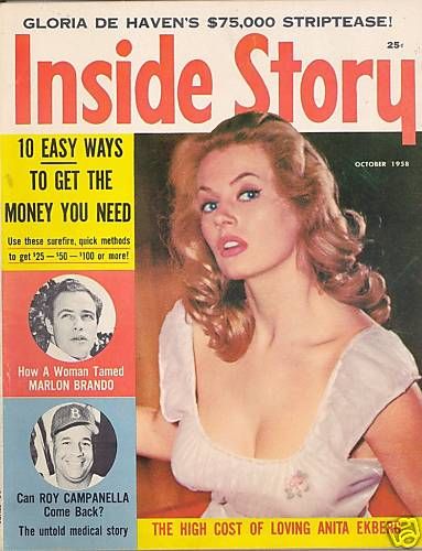 INSIDE STORY magazine side cover October 1958