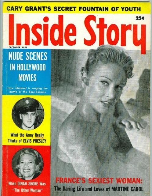 INSIDE STORY magazine side cover December 1958