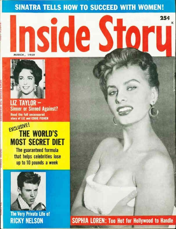 INSIDE STORY magazine side cover March 1959