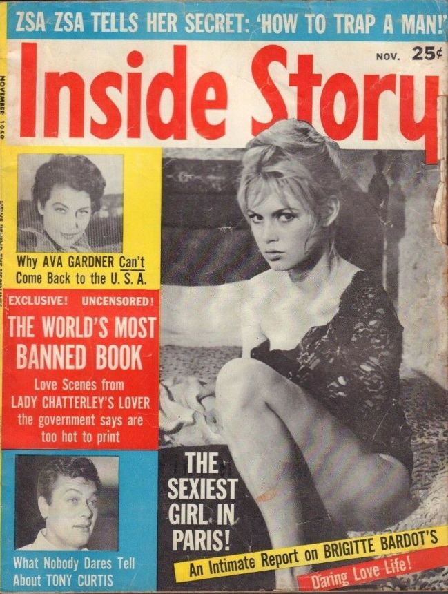 INSIDE STORY magazine side cover November 1959