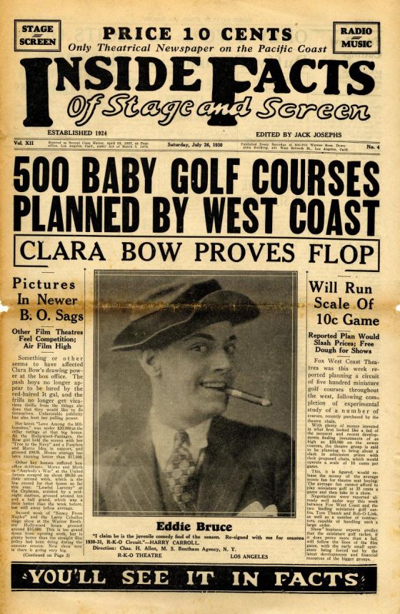 INSIDE FACTS OF STAGE AND SCREEN magazine side cover 26 July 1930