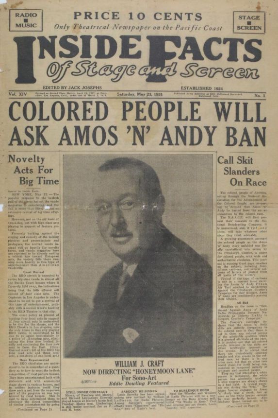 INSIDE FACTS OF STAGE AND SCREEN magazine side cover 23 May 1931