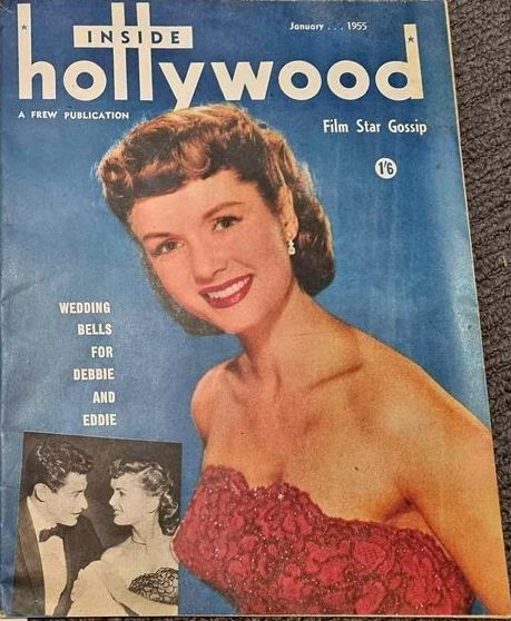 INSIDE HOLLYWOOD (AU) magazine side cover  January 1955