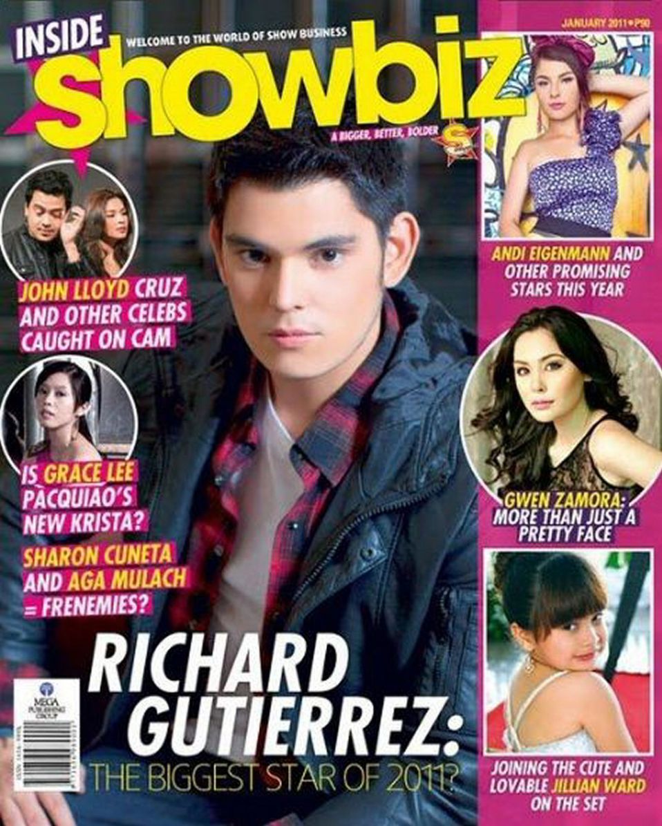 INSIDE SHOWBIZ magazine side cover  January 2011