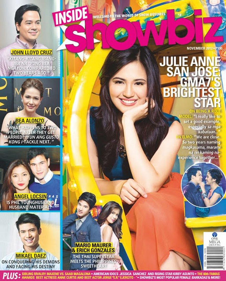 INSIDE SHOWBIZ magazine side cover  November 2012