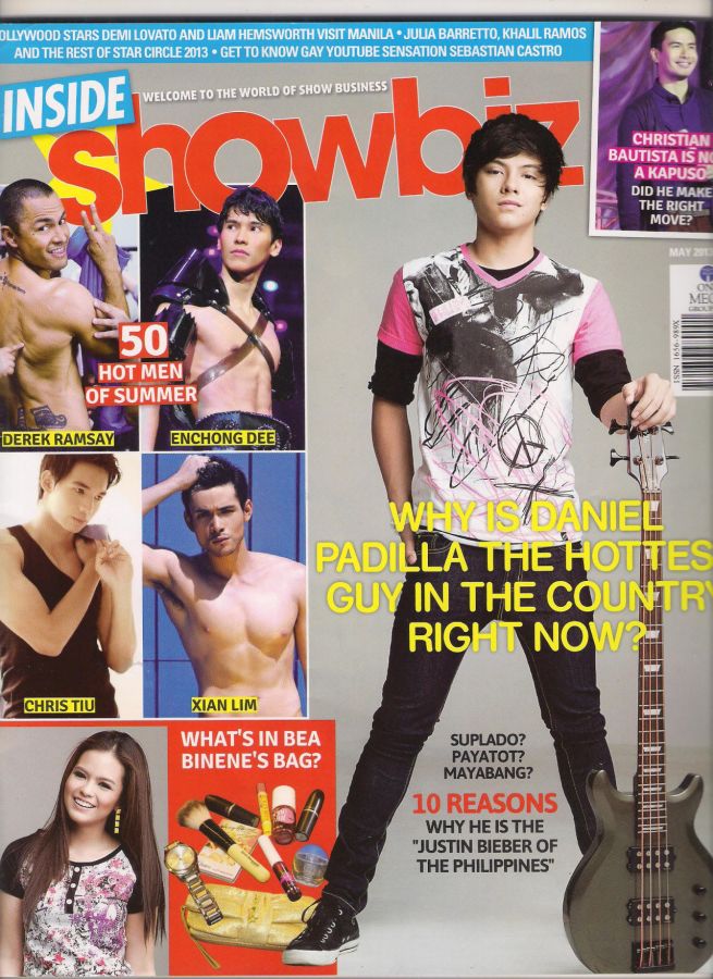 INSIDE SHOWBIZ magazine side cover May 2013