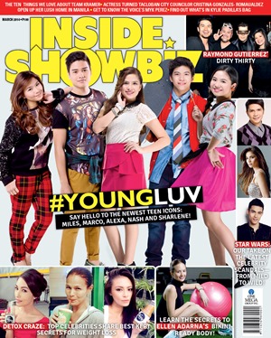 INSIDE SHOWBIZ magazine side cover March 2014