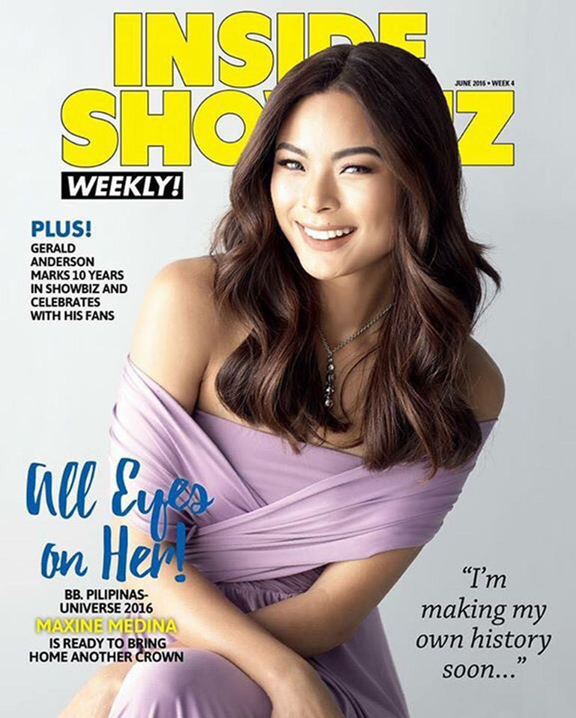 INSIDE SHOWBIZ WEEKLY magazine side cover  June 2016