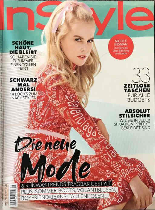 IN STYLE GERMANY magazine side cover  September 2019