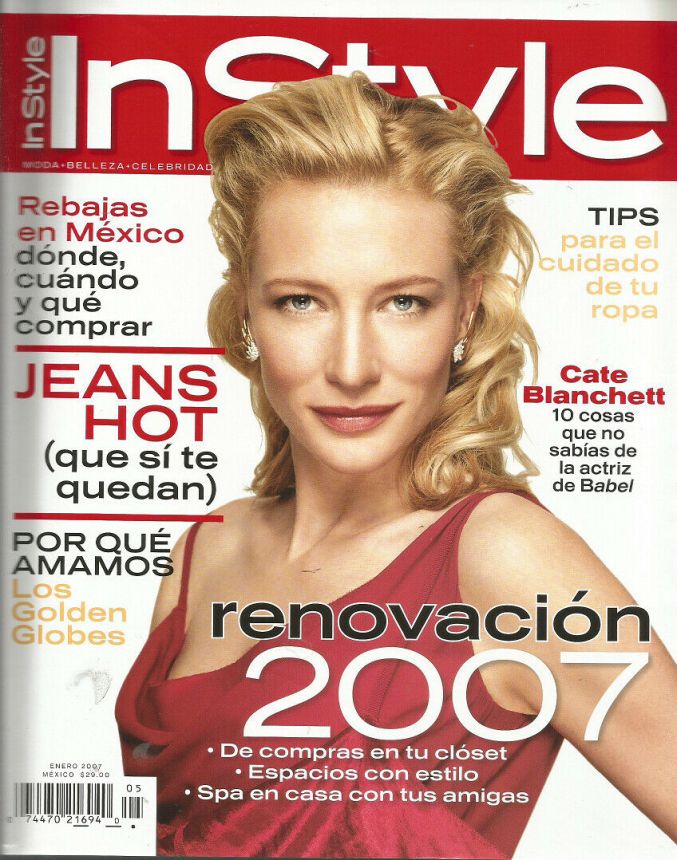IN STYLE MEXICO magazine side cover  January 2007
