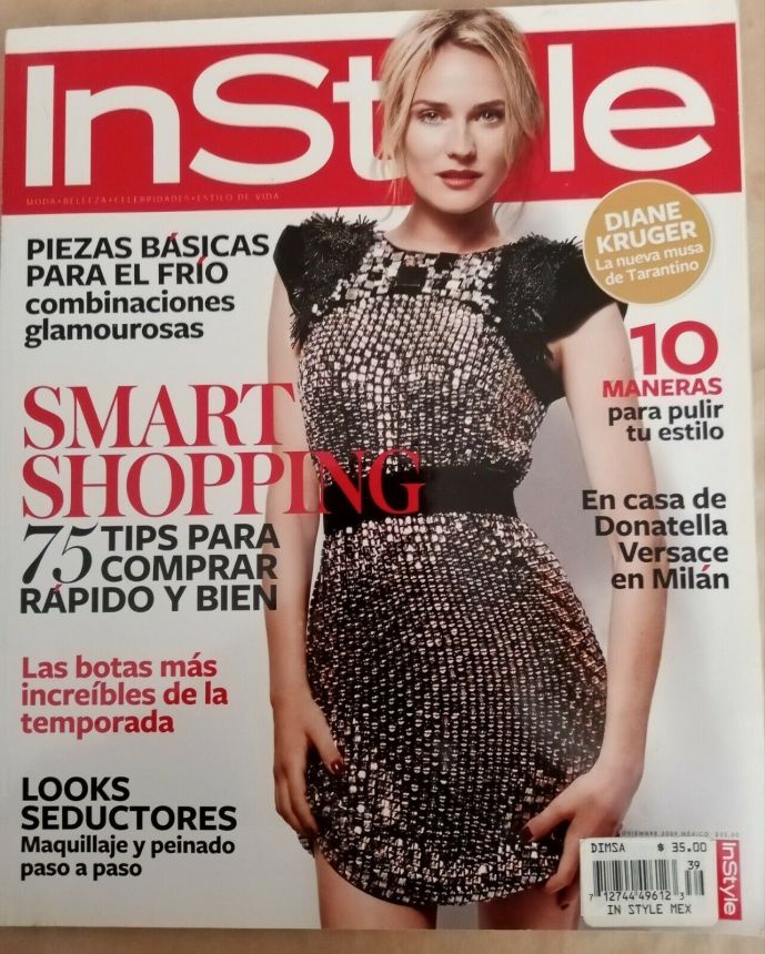 IN STYLE MEXICO magazine side cover  November 2009
