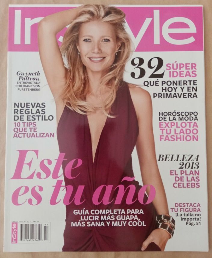 IN STYLE MEXICO magazine side cover  January 2013
