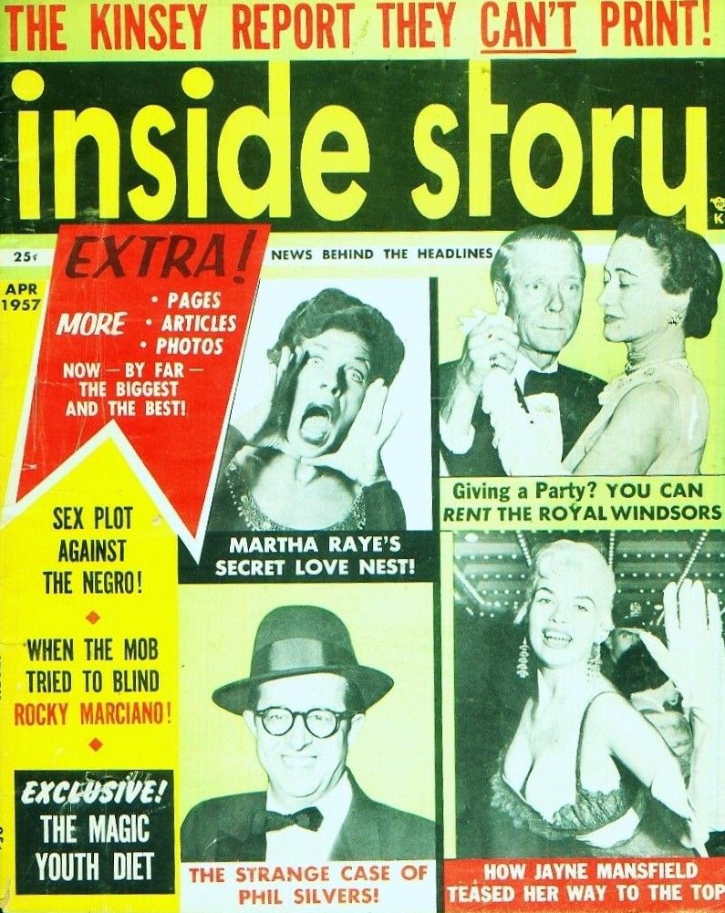 INSIDE STORY magazine side cover  April 1957
