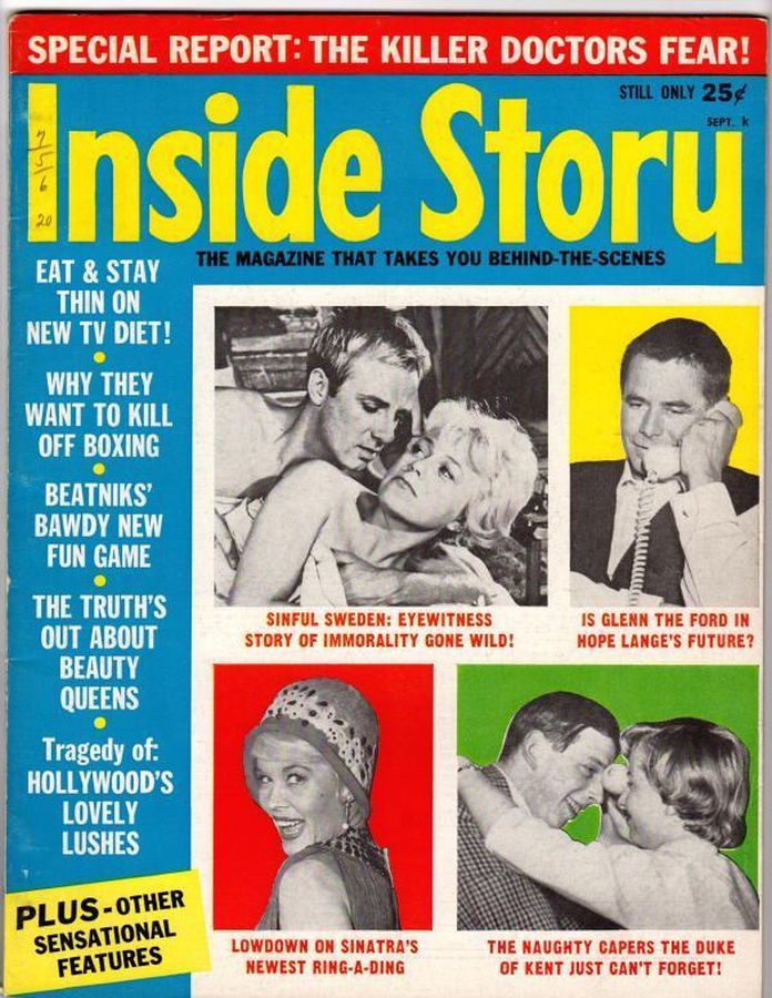 INSIDE STORY magazine side cover  September 1961