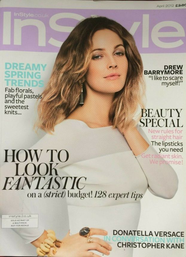 IN STYLE UK magazine side cover  April 2012