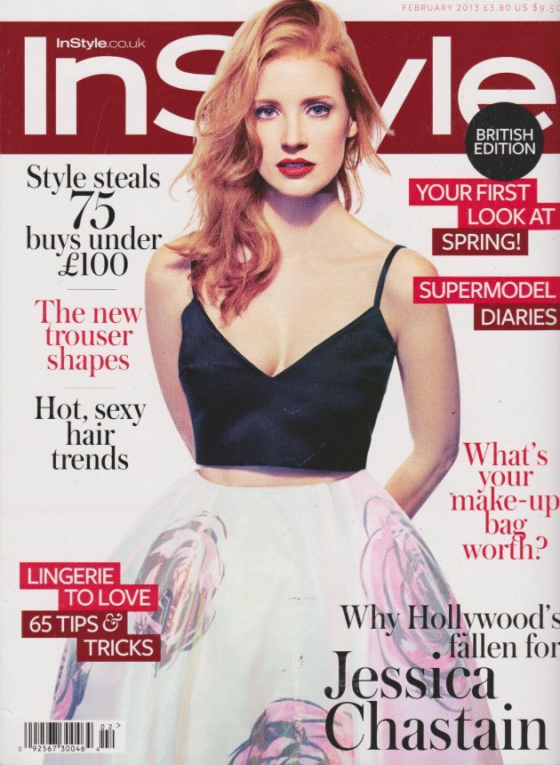 IN STYLE UK magazine side cover  February 2013