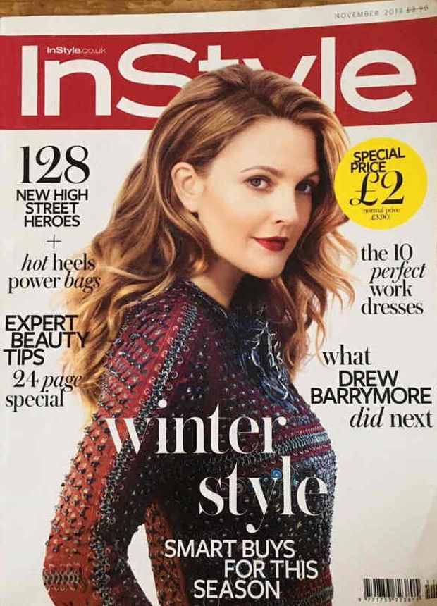 IN STYLE UK magazine side cover  November 2013