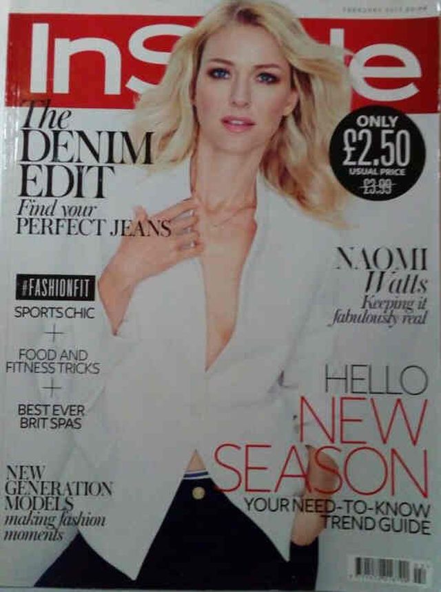 IN STYLE UK magazine side cover  February 2015