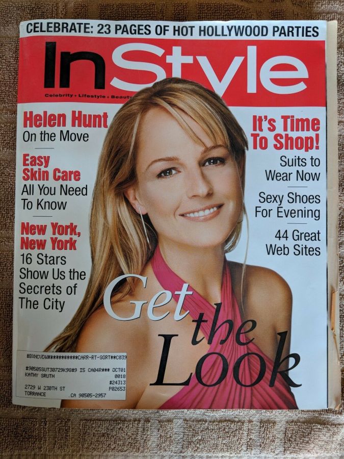 IN STYLE USA magazine side cover  November 2000