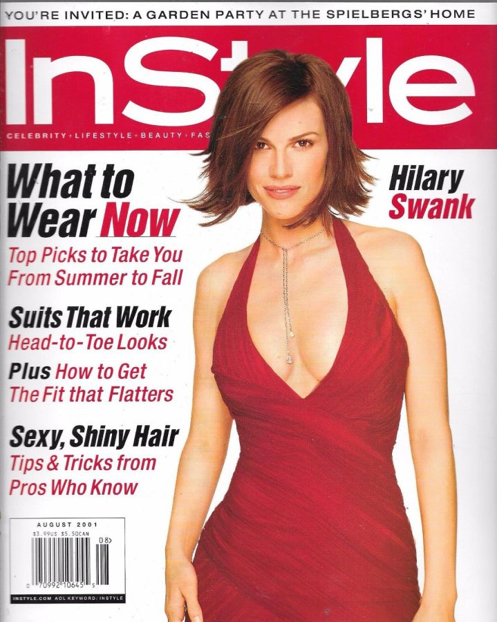 IN STYLE USA magazine side cover  August 2001