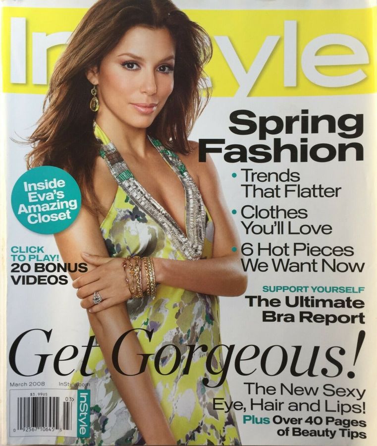 IN STYLE USA magazine side cover  March 2008