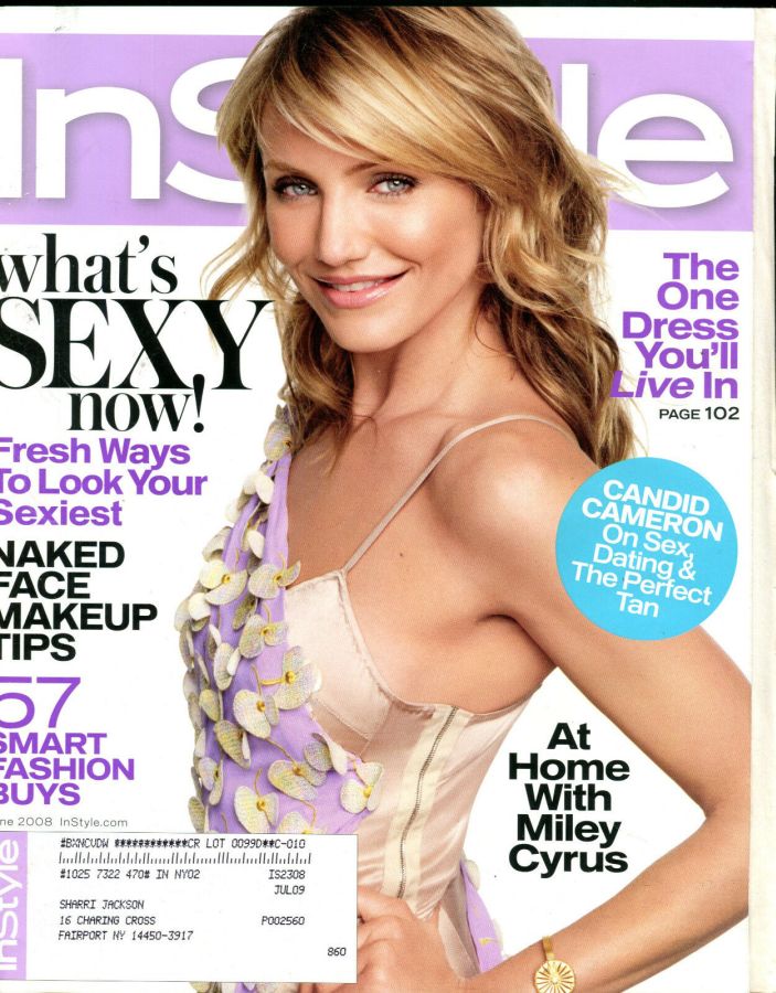 IN STYLE USA magazine side cover  June 2008