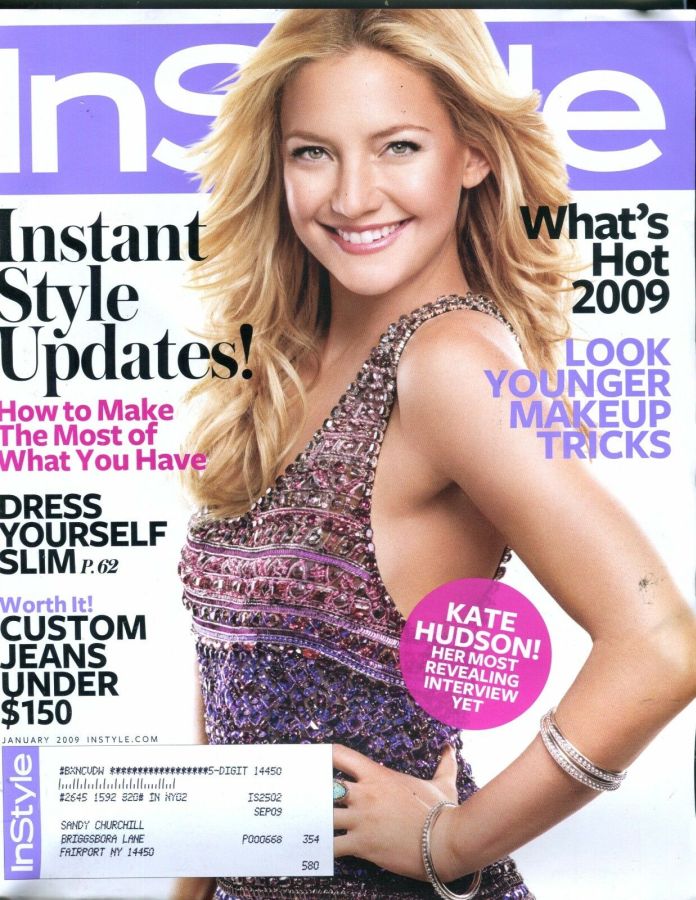 IN STYLE USA magazine side cover  January 2009