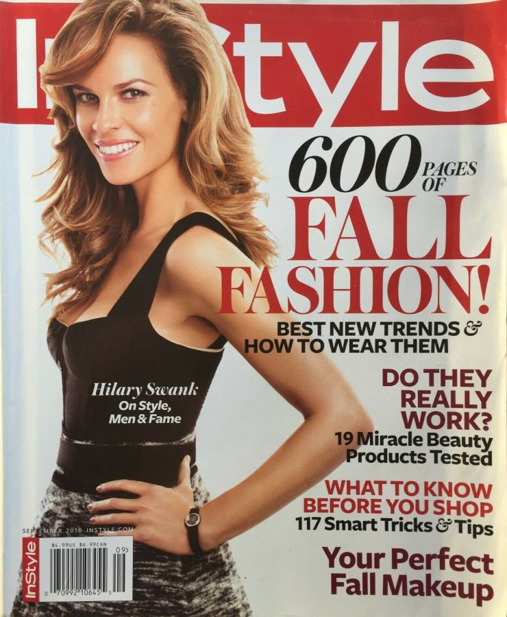 IN STYLE USA magazine side cover  September 2010