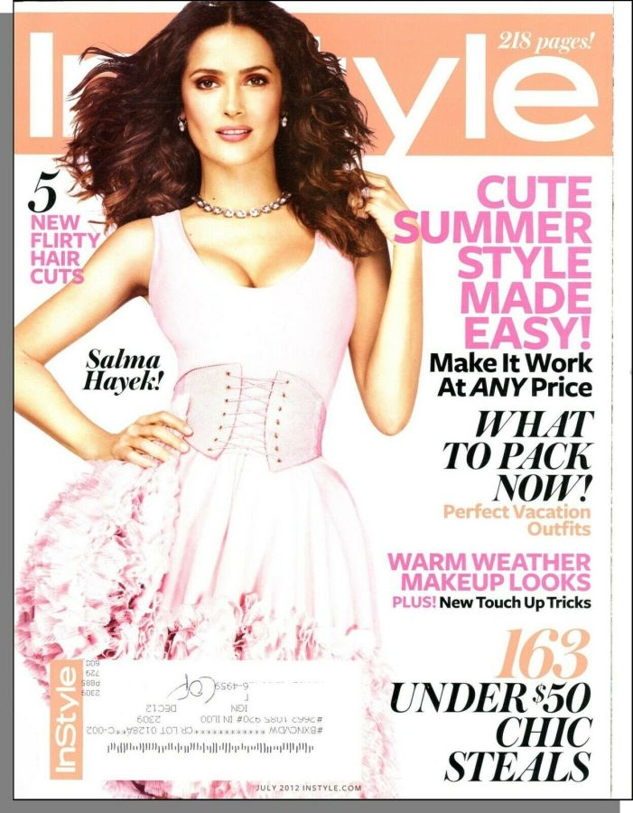 IN STYLE USA magazine side cover  July 2012