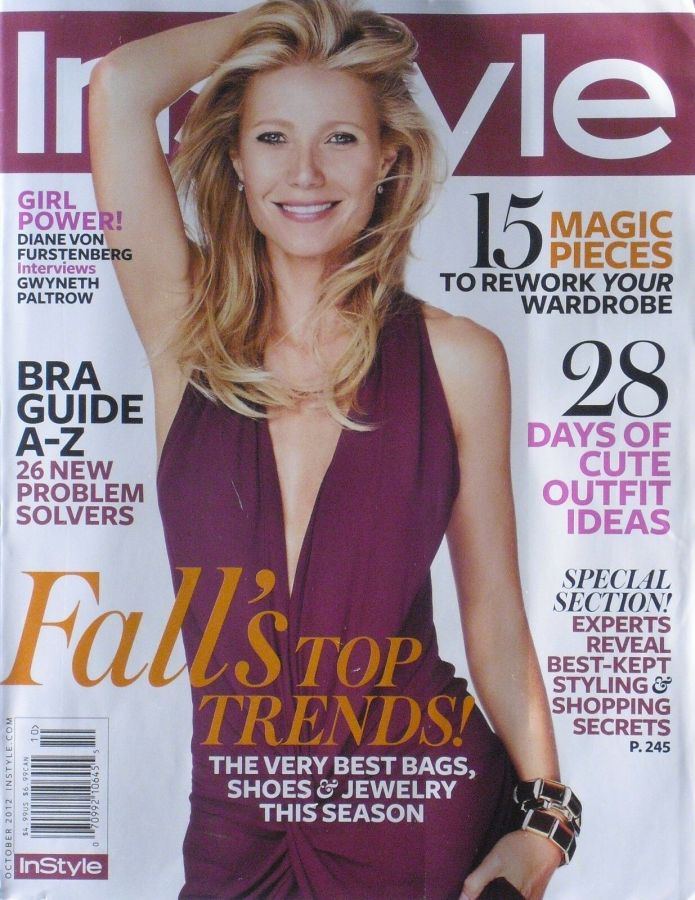 IN STYLE USA magazine side cover  October 2012