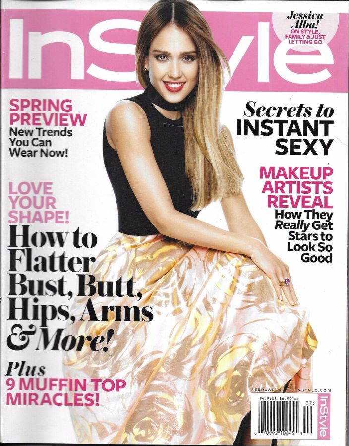 IN STYLE USA magazine side cover  February 2013