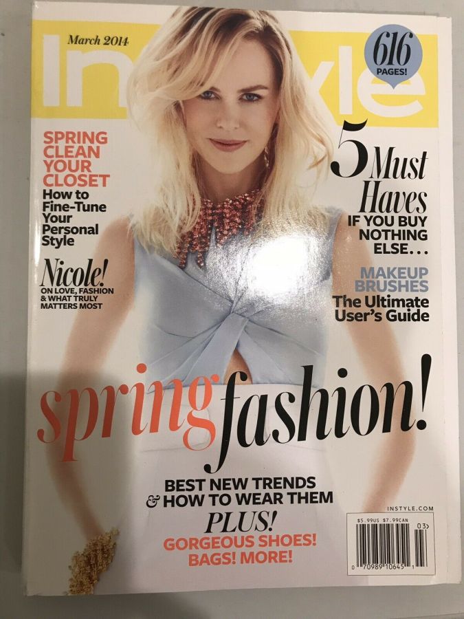 IN STYLE USA magazine side cover  March 2014