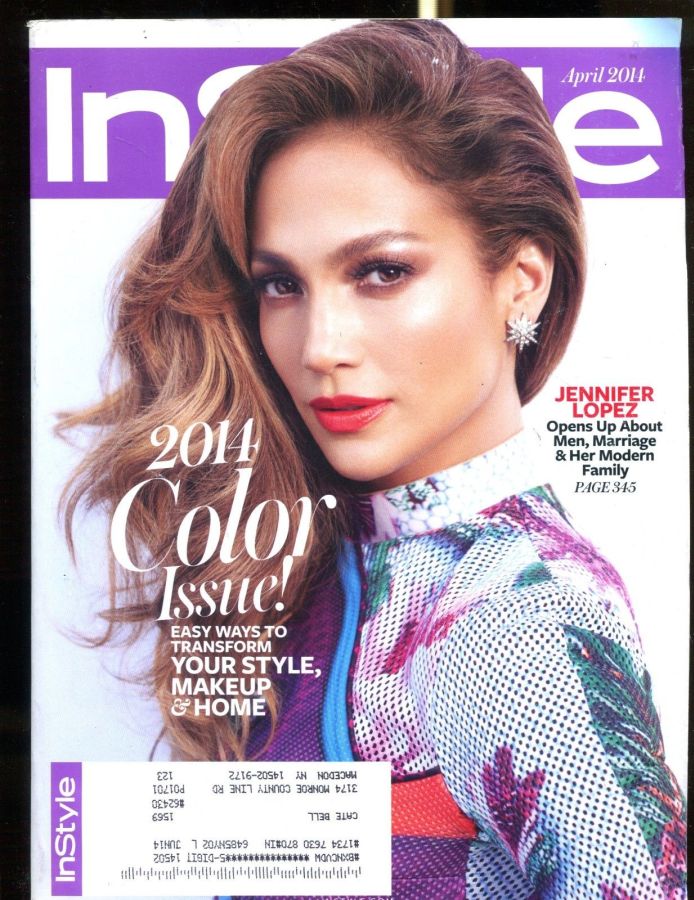 IN STYLE USA magazine side cover  April 2014