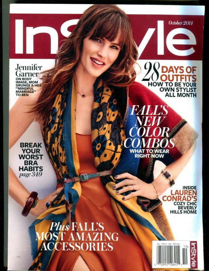 IN STYLE USA magazine side cover  October 2014