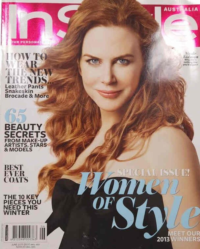 IN STYLE AU magazine side cover  June 2013