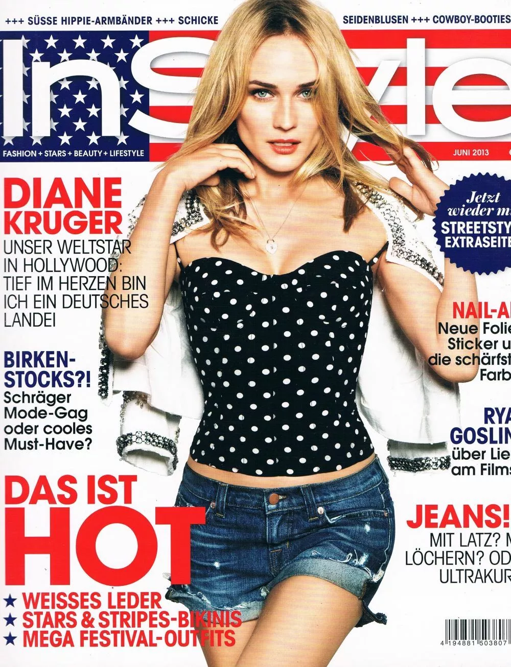 IN STYLE GERMANY magazine side cover  June 2013
