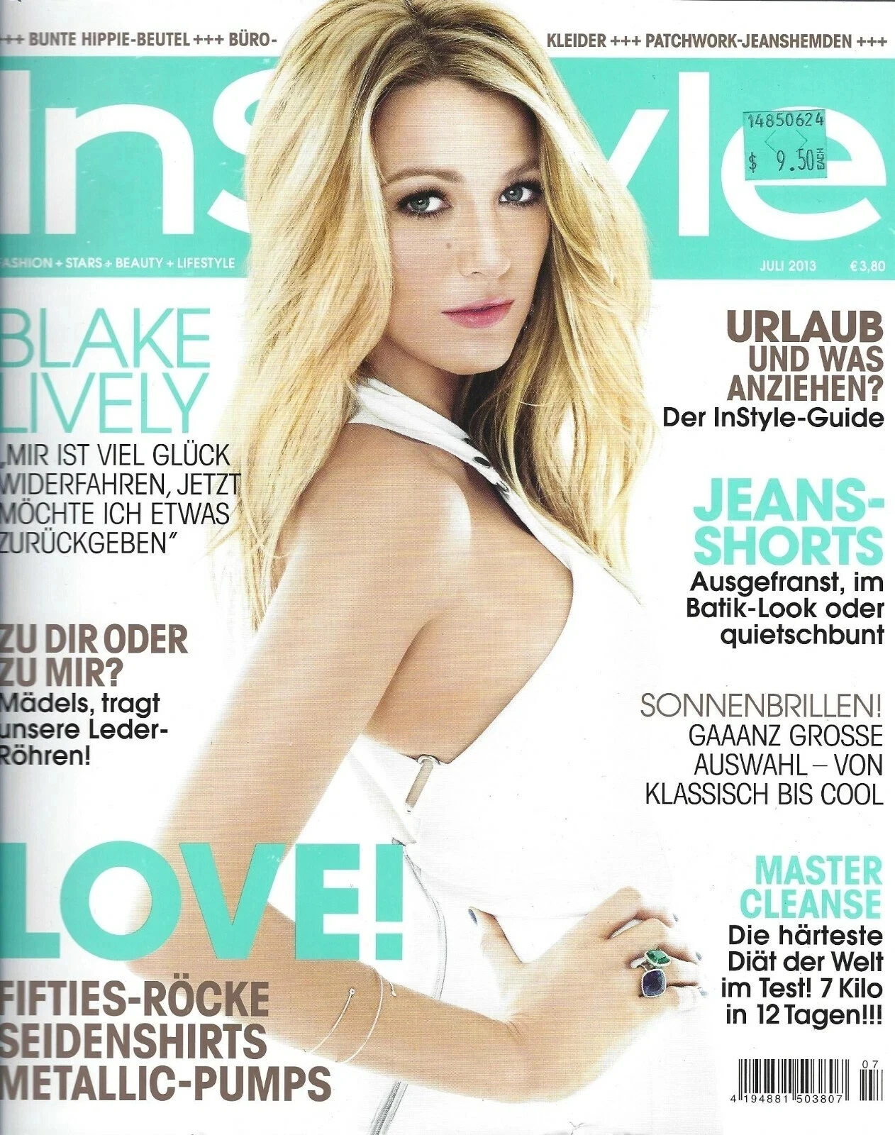 IN STYLE GERMANY magazine side cover  July 2013