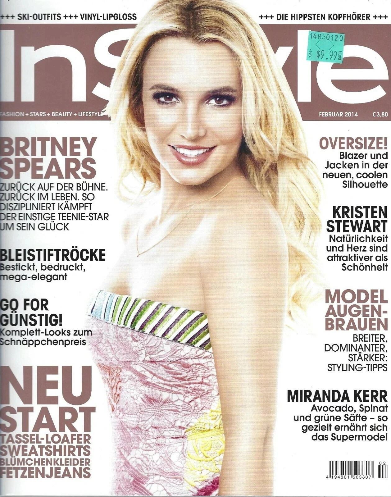 IN STYLE GERMANY magazine side cover  February 2014
