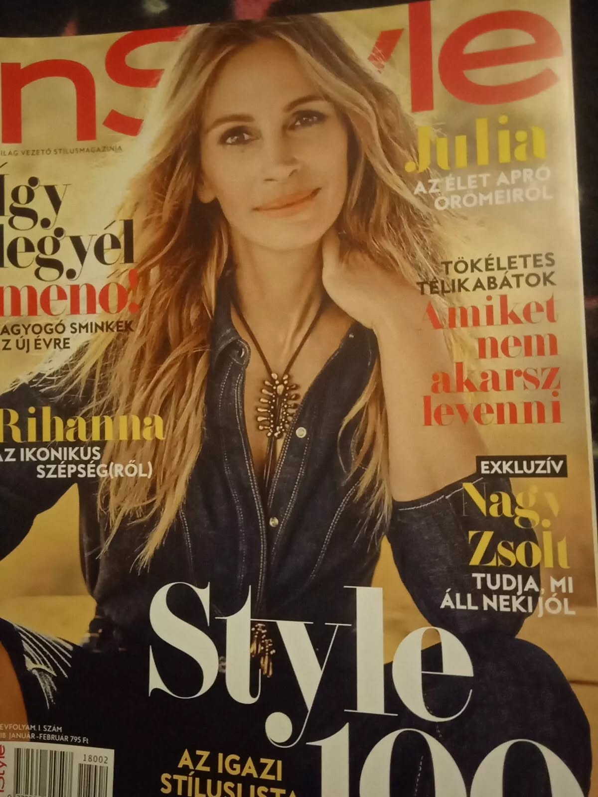 IN STYLE HUNGARY magazine side cover  January/February 2018