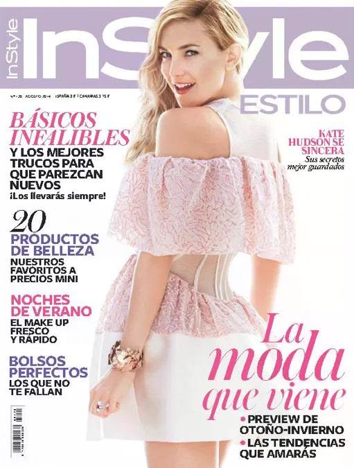 IN STYLE SPAIN magazine side cover  August 2014