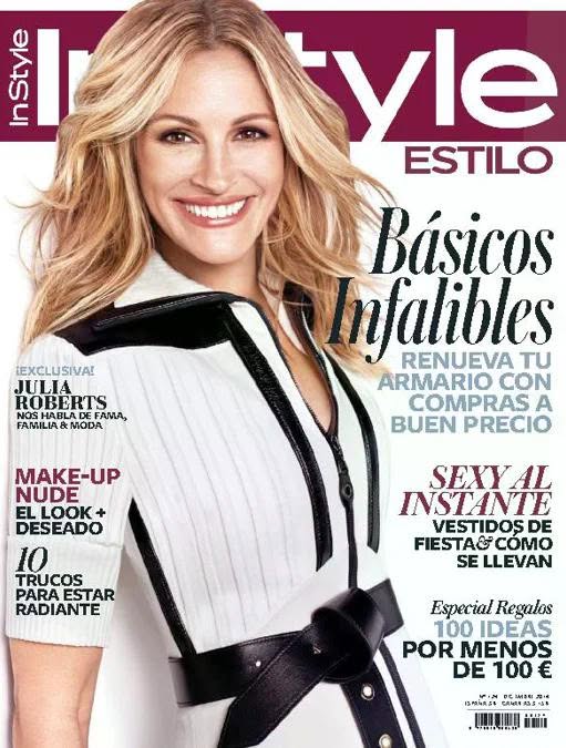 IN STYLE SPAIN magazine side cover  December 2014