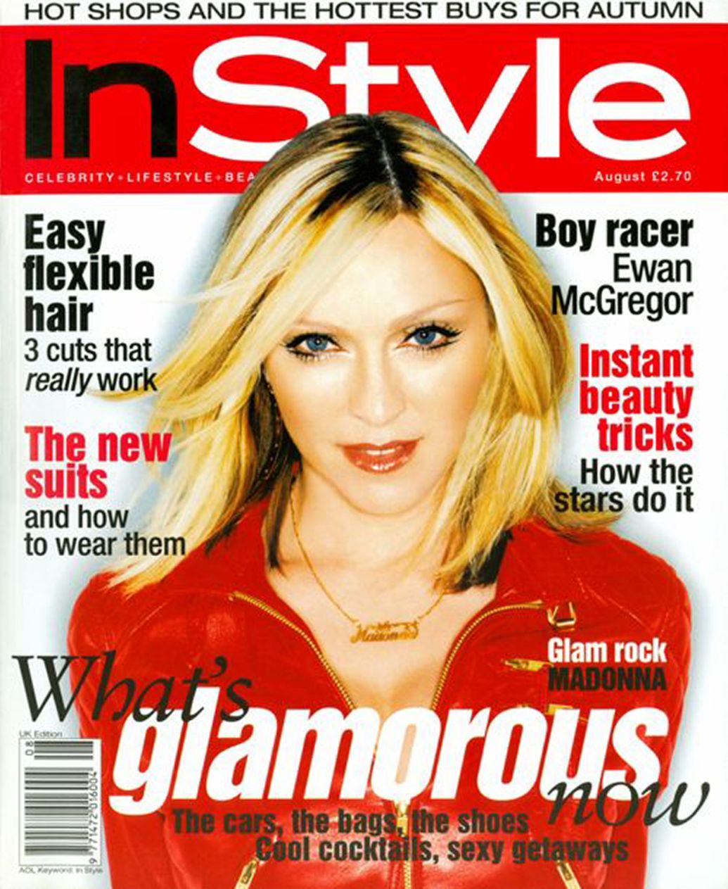 IN STYLE UK magazine side cover  August 2001