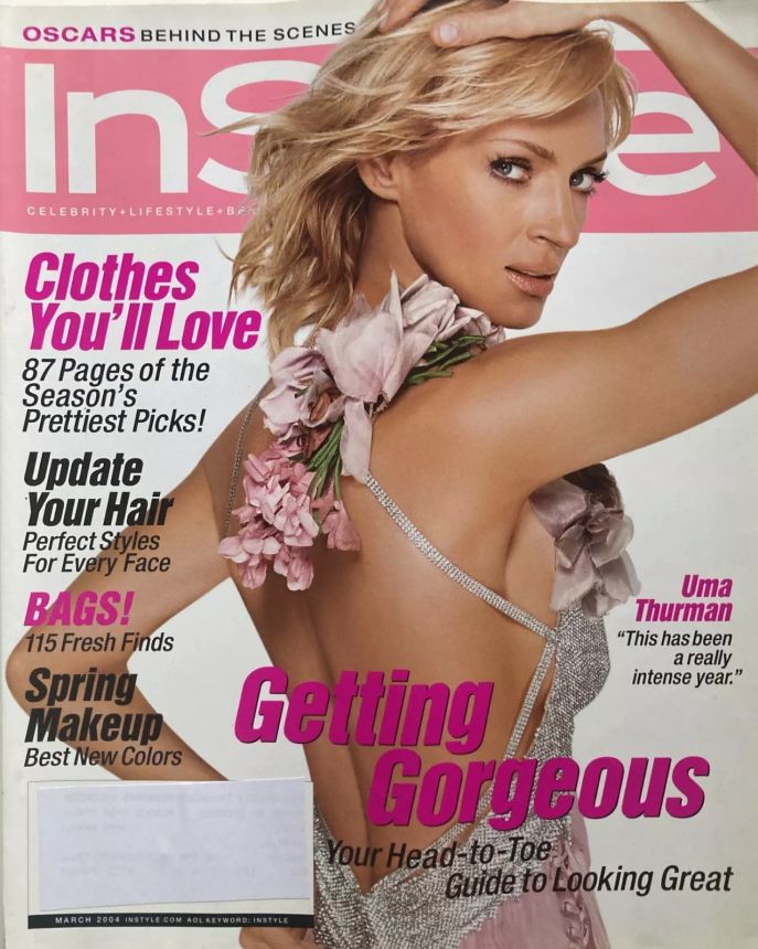 IN STYLE USA magazine side cover  March 2004